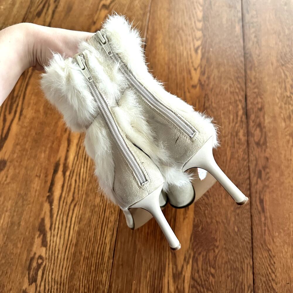Nine West Rabbit Fur Suede Boot Sz 8.5 - Picture 5 of 10